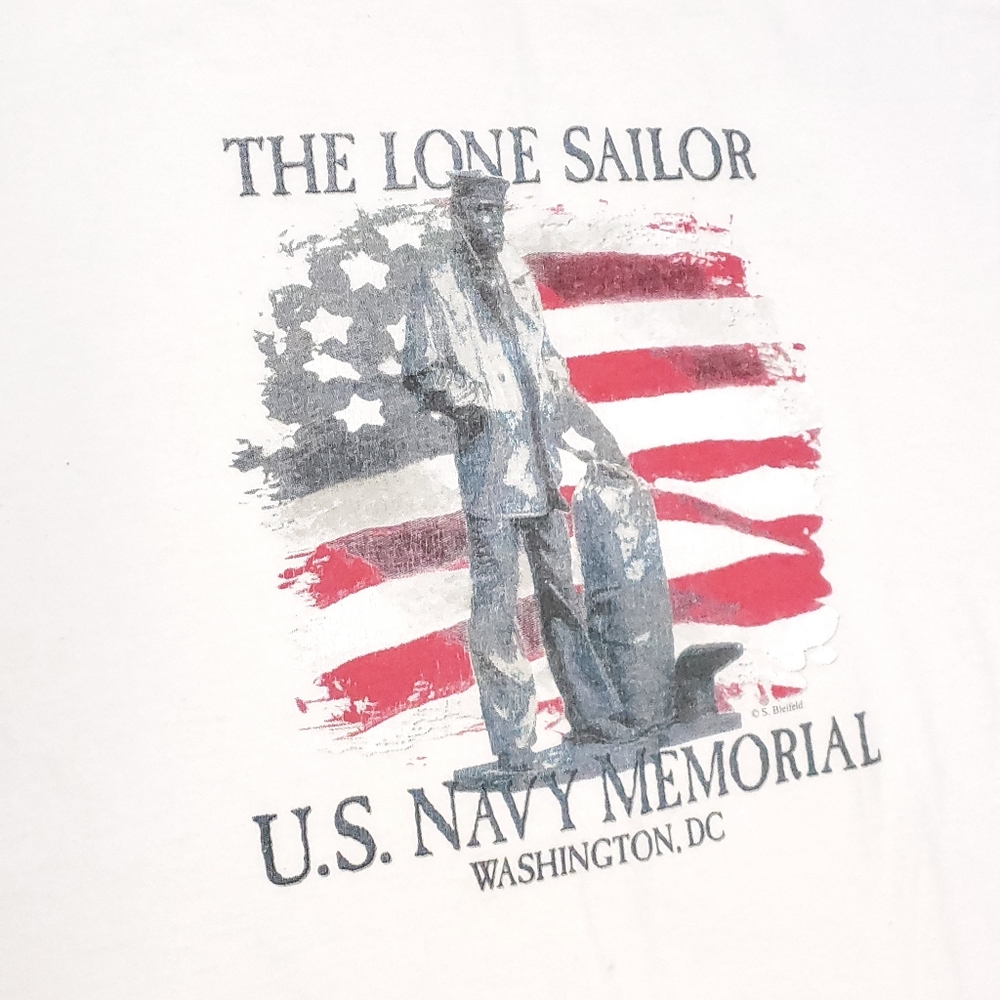 Vintage The Lone Sailor United States Navy Memorial Washington DC T-shirt - Picture 2 of 10